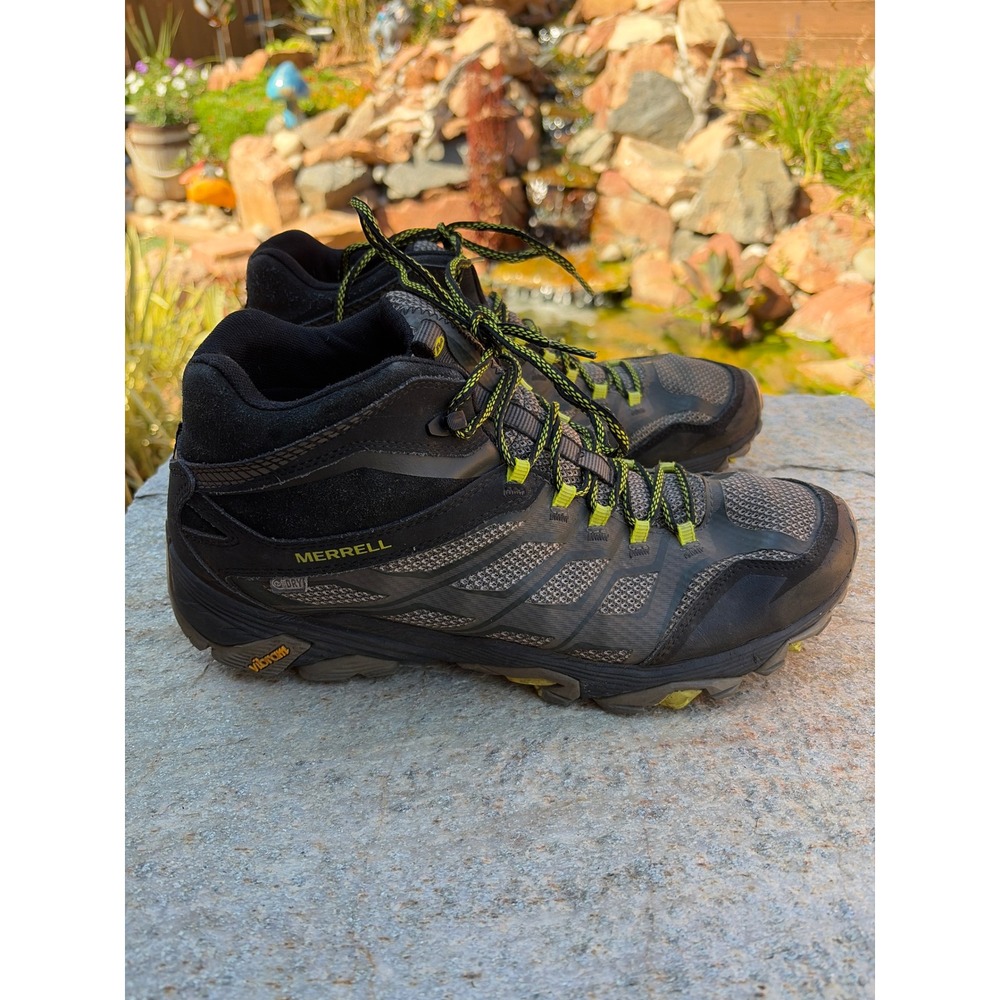 Merrell Moab FST Mid Waterproof Hiking Boots Mens 13 Olive Black Vibram J35759